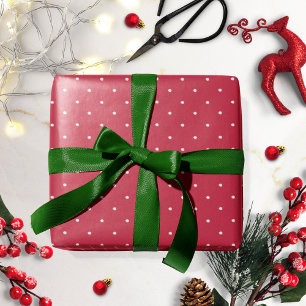 Red White Polka Dot Holidays Christmas  Wrapping Paper