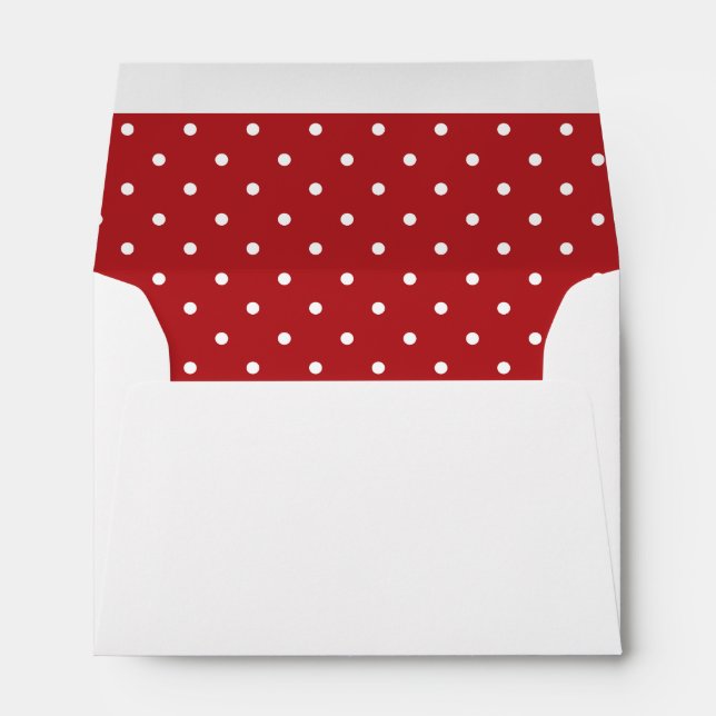 Red White Polka Dot Lined Envelopes (Back (Bottom))