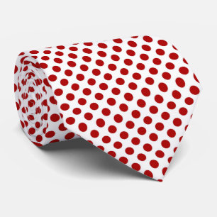 Red white polka dot pattern tie