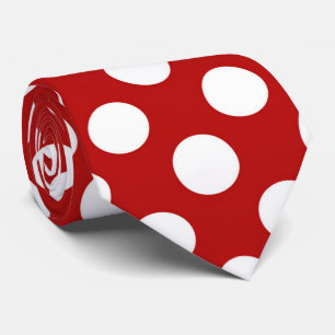 Red white polka dot pattern tie