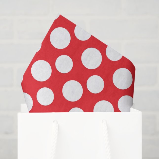 Red white polka dot pattern tissue paper (Gift Bag)