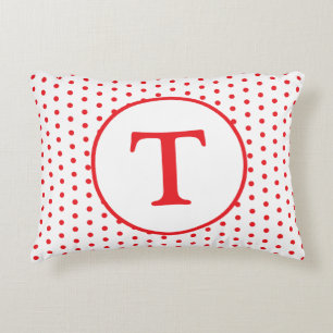 Red & White Polka-Dot Personalised Accent Pillow