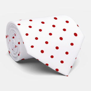 Red white polka dot tie