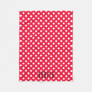 Red & White polka dots custom fleece blacket