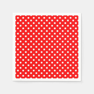 Red White Polka Dots Design Napkin