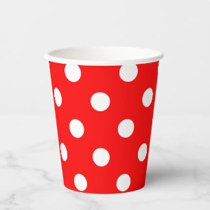 Red White Polka Dots Design Paper Cups