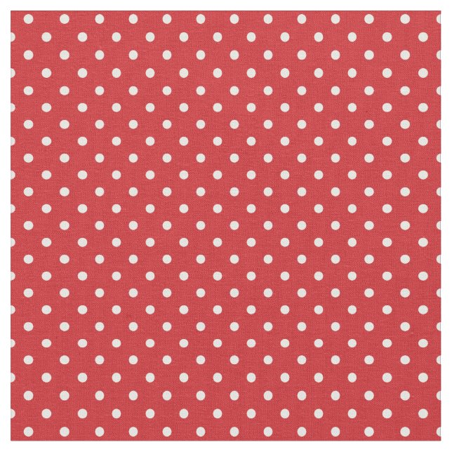 Red & White Polka Dots Fabric (Close Up)