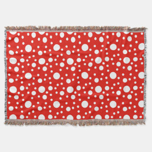 Red White Polka Dots Spot Duvet Cover Throw Blanket