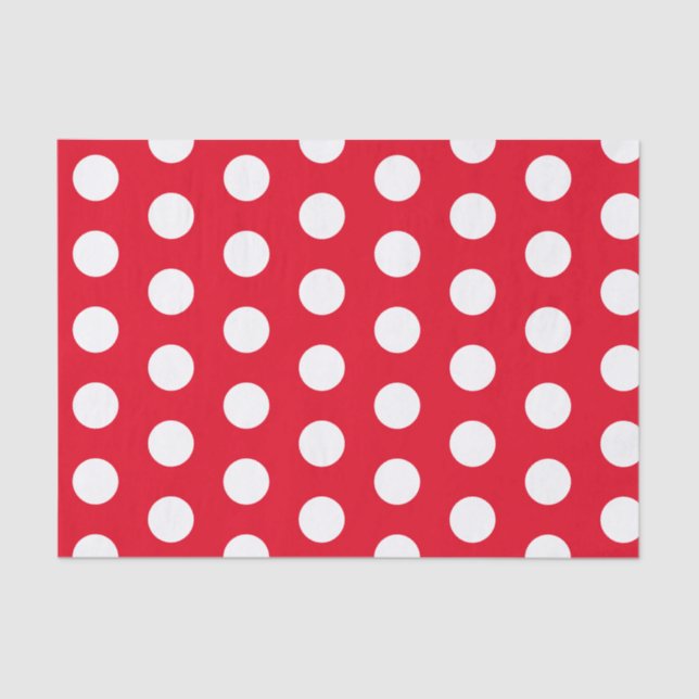 Red & White Polka Dots  Tissue Paper (Front)