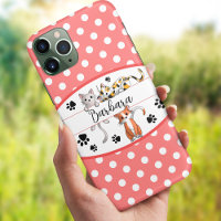 Red & white polkadot, cute kittens custom