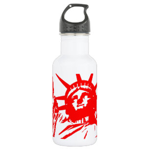 Red & White Pop Art Lady Liberty 532 Ml Water Bottle