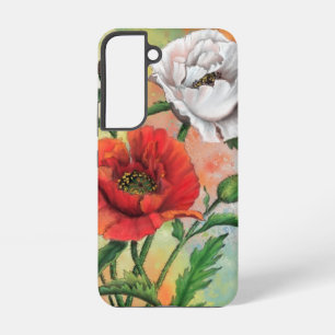 Red White Poppies Samsung Galaxy Case