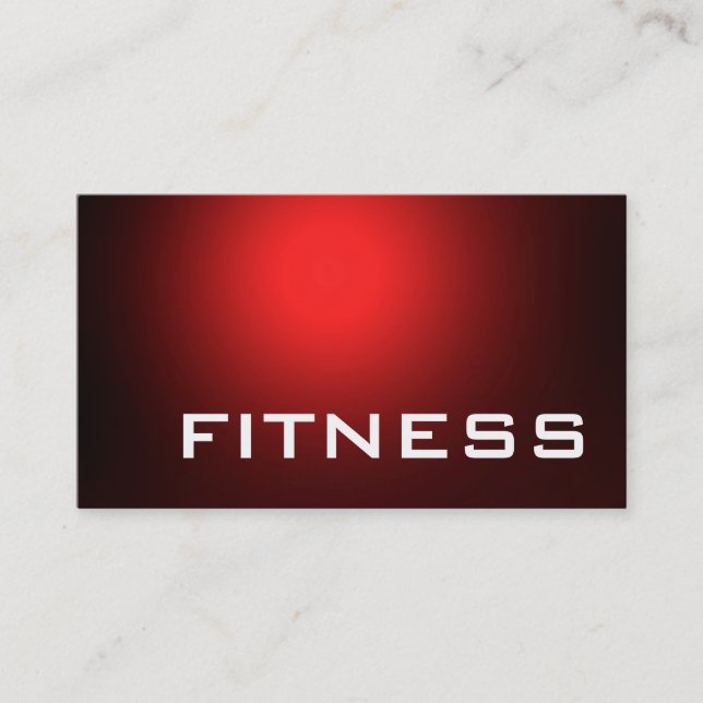Red White Professional Fitness Sport Business Card (Front)