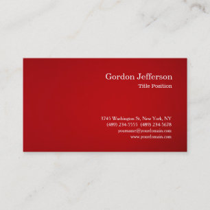 Red White Professional Simple Modern Plain Business Card