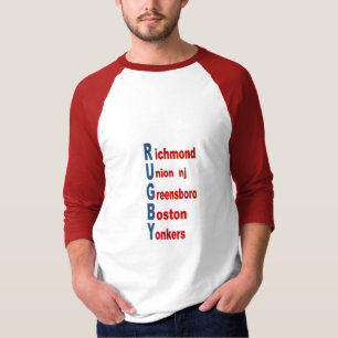 Red white raglan T-shirt DESIGN RUGBY USA