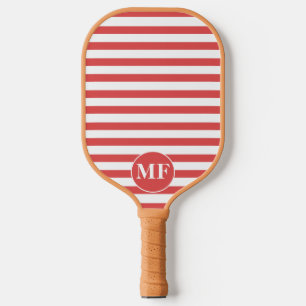 Red & white Red Cabana Stripes Pickleball Paddle