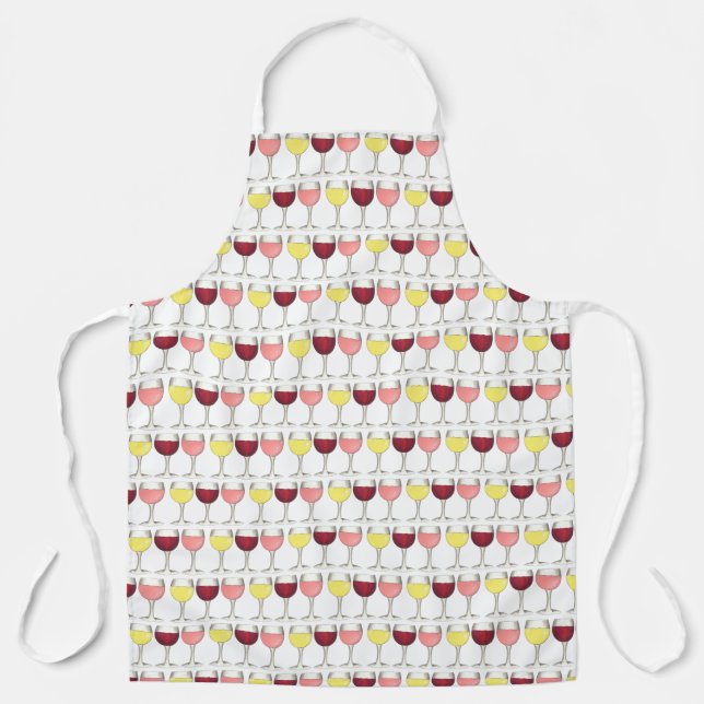 Red White Rosé Wine Glasses Winery Vino Apron (Front)