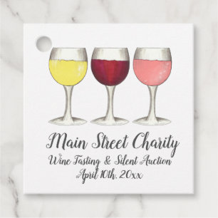 Red White Rosé Wines Glasses Winery Wine Tasting Favour Tags