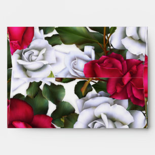 Red & White Roses Shabby Chic Rustic Modern Glam Envelopes