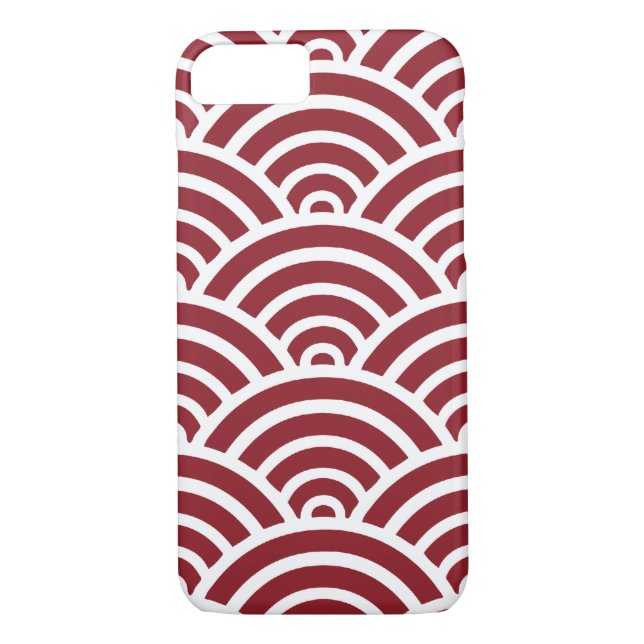 Red & White Scallop Pattern iPhone 7 Case (Back)