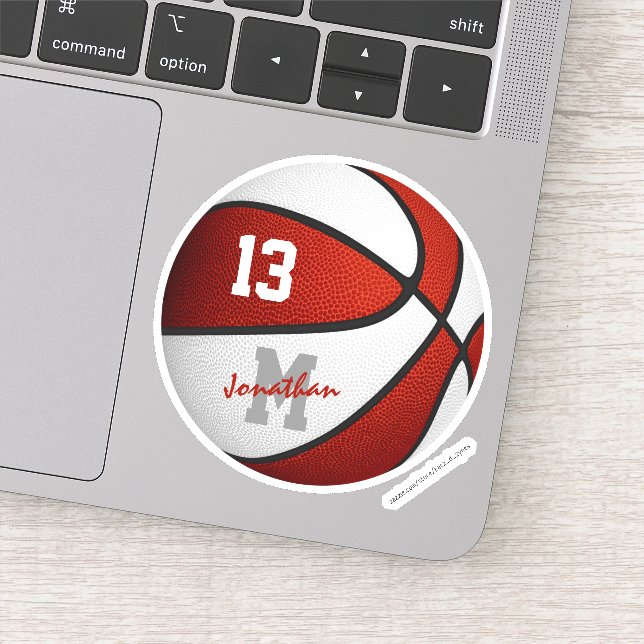 red white school team spirit boys basketball (Detail)