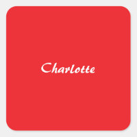 Red White Script Elegant Minimalist Modern Name