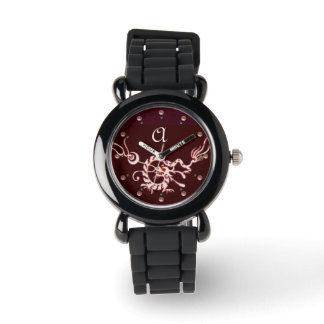 RED WHITE SEA DRAGON MONOGRAM WATCH