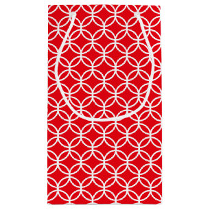 Red White Seamless Circle Pattern Small Gift Bag