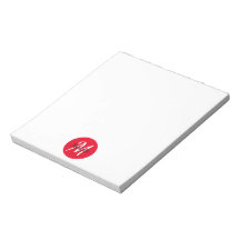 Red & White Simple Monogram Classic Trendy