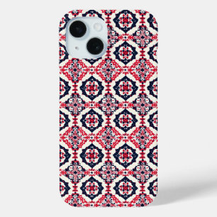 Red White Slavic Pattern iPhone 15 Case