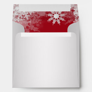 Red White Snowflake Christmas Envelopes