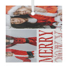 Red White Snowflake Family Photo Collage Christmas