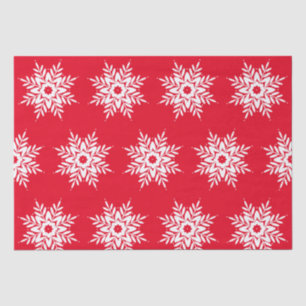 Red White Snowflake Pattern Tissue Paper