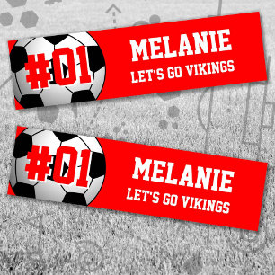 Red White Soccer Team Bumper Sticker