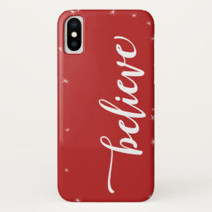 Red & White Sparkle Believe Holiday Case-Mate iPhone Case