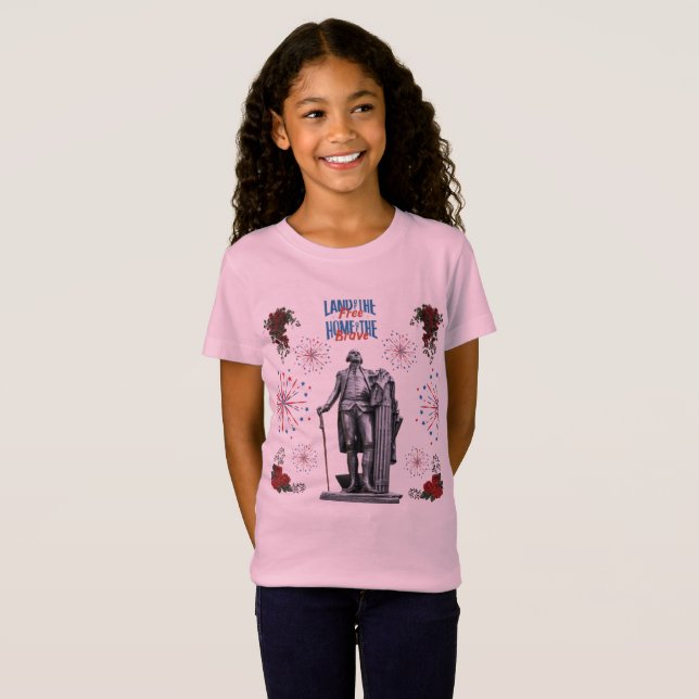 Red White Sparkle light pink T-Shirt (Front Full)