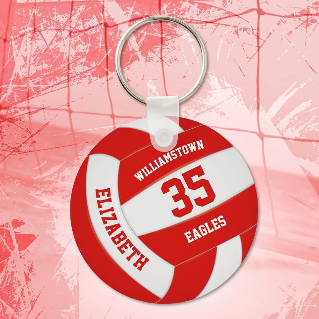 red white sports team colours volleyball key ring (Creator Uploaded)