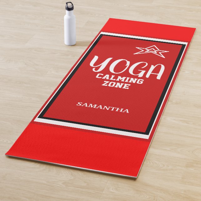 Red White Star Name Yoga Mat (In Situ)