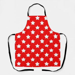 Red White Stars Pattern Decorative Apron