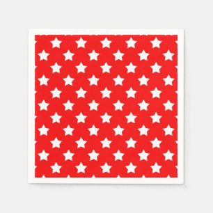 Red White Stars Pattern Decorative Napkin