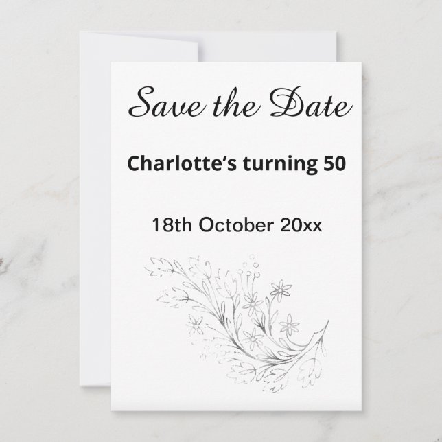 RED & WHITE STRIPE BLACK SAVE THE DATE (Front)