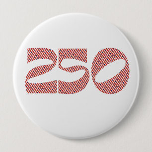 Red White Stripe Blue Stars America 250 Birthday 10 Cm Round Badge