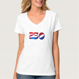 Red White Stripe Blue Stars America 250 Birthday T-Shirt