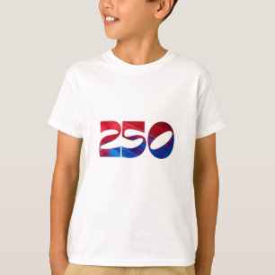 Red White Stripe Blue Stars America 250 Birthday T-Shirt