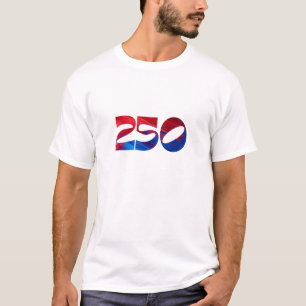 Red White Stripe Blue Stars America 250 Birthday T-Shirt