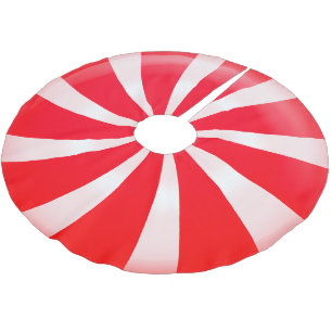 Red & White Stripe Candy Cane Brushed Polyester Tree Skirt