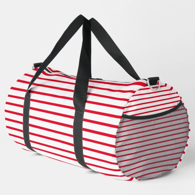 Red White Stripe Duffle Bag (Right Corner)