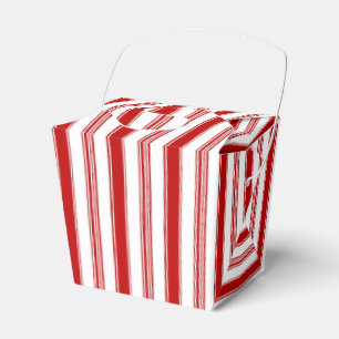 Red & White Stripe Favour Box