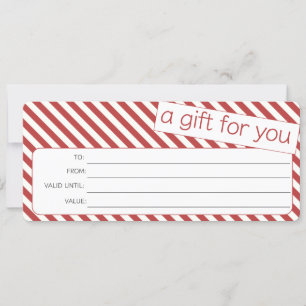 RED WHITE STRIPE XMAS SEASON LOGO GIFT CERTIFICATE