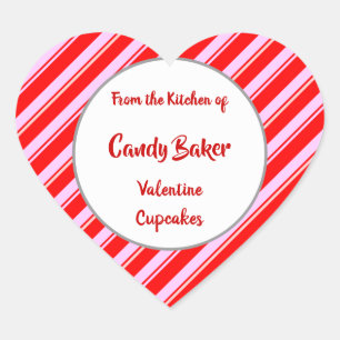 Red White Striped Custom Baking Sticker